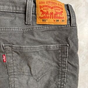 Levi's 511 Five-Pocket Gray Corduroy Pants Size 38 x 30